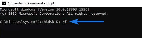 Type Checkdisk Command