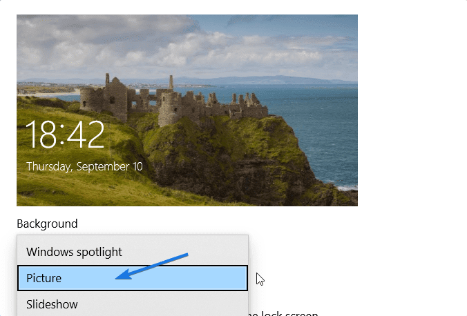 Change Windows Spotlight to Picture