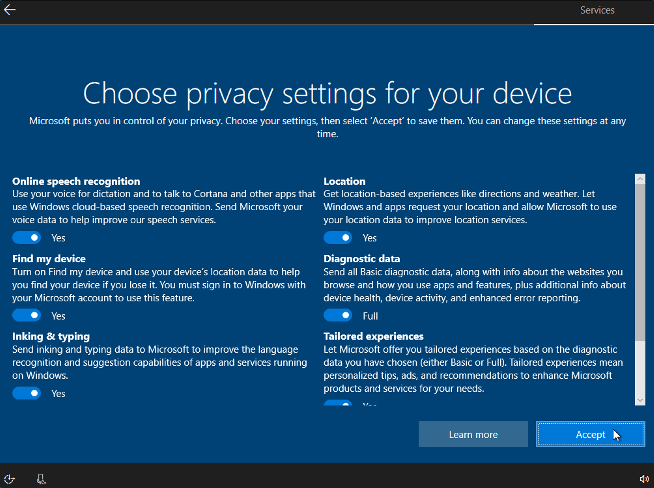 Choose Privacy Settings for your Device