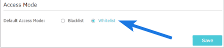 Choose Whitelist option to Unblock