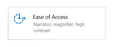Click on Ease of Access Button