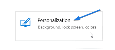 Click on Personalization