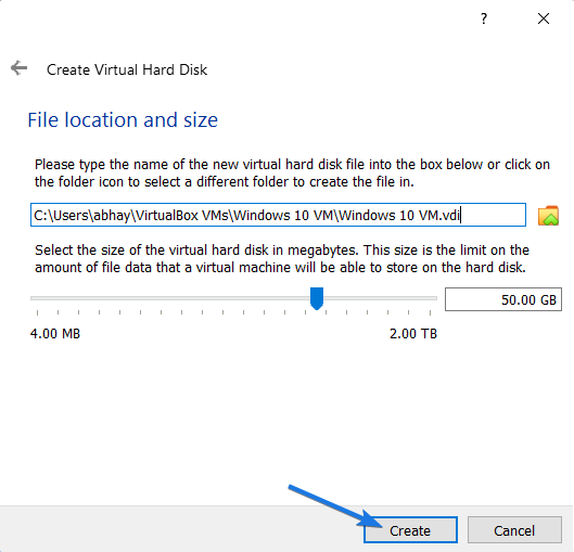 File location and size