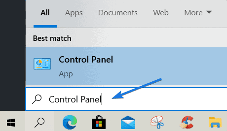 Type Control Panel