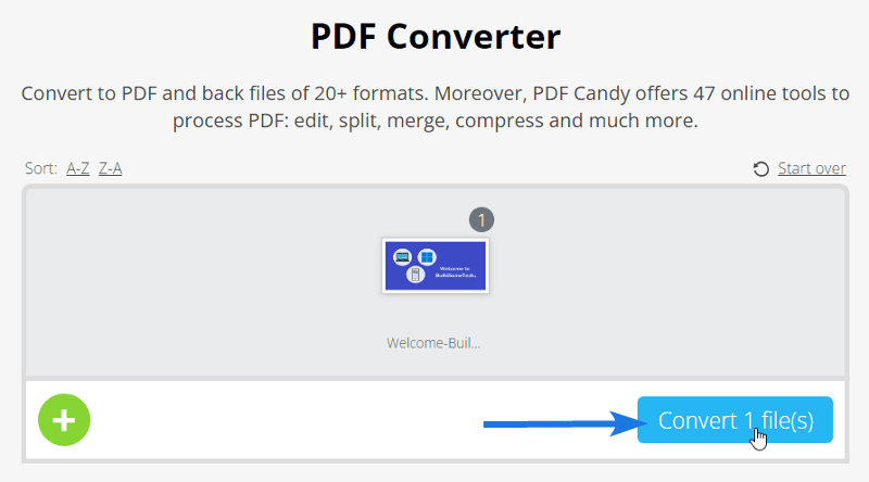 Click on Convert file button