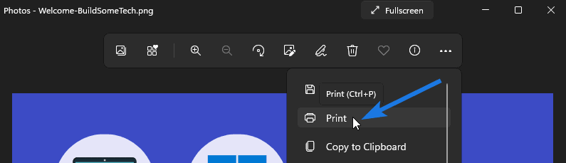 Click on three dot and select Print