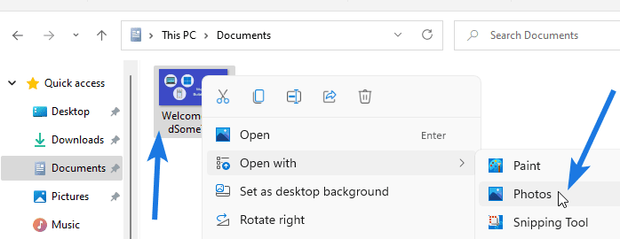 Open PNG image with Photos app