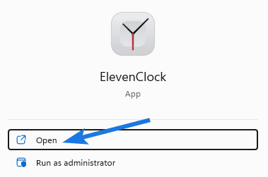 Open ElevenClock app