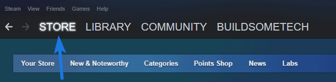 Go to Steam Store Section