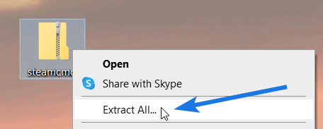 Right-click and select Extract All