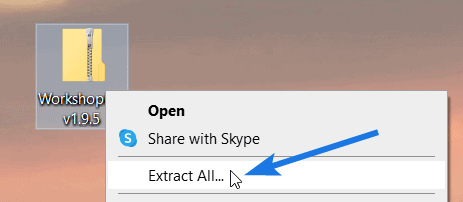 Select Extract All option