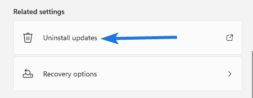 Go to the Uninstall updates tab