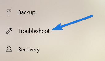 go to the Troubleshoot tab