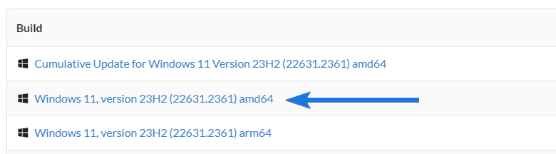 Look for correct Architecture x64 and AMD Build 