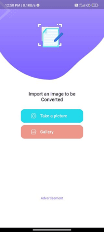 interface of Android app